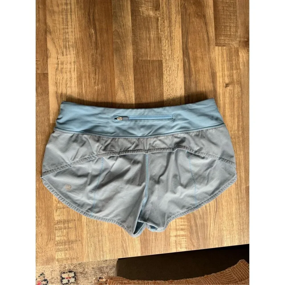 Women’s Lululemon Run Times Low Rise Short II 4” inseam Hydra Blue size 4 - Picture 2 of 4